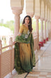 Load image into Gallery viewer, Mehendi Chinnon Print Kurti Set with Rich Beads Embroidery &amp; Tebby Silk Dupatta – 3-Piece Ethnic Wear for Women ClothsVilla