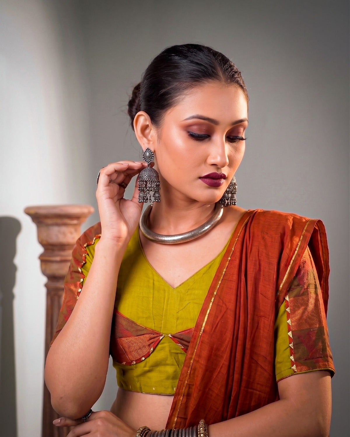 Mehendi Cotton Lehenga Choli Set ClothsVilla