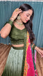 Load image into Gallery viewer, Mehendi Cultural Grace – Elegant Chinon Silk Lehenga Set ClothsVilla