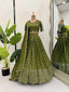 Mehendi Designer Faux Georgette Semi-Stitched Lehenga Set with 9mm Sequin Embroidery & Cutwork Dupatta Clothsvilla
