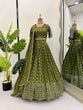 Load image into Gallery viewer, Mehendi Designer Faux Georgette Semi-Stitched Lehenga Set with 9mm Sequin Embroidery &amp; Cutwork Dupatta Clothsvilla
