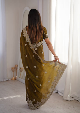 Mehendi Designer Fendy Crush Saree ClothsVilla
