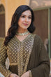 Load image into Gallery viewer, Mehendi Elegant Embroidered Faux Georgette Kurti Set with Pant &amp; Dupatta – Luxe Ethnic Wear
