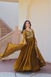 Load image into Gallery viewer, Mehendi Elegant Fendy Fabric Embroidered Gown with Dupatta Set ClothsVilla