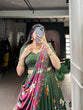 Load image into Gallery viewer, Mehendi Elegant Kalamkari Tussar Silk Lehenga Set with Foil Work &amp; Gotta Patti Dupatta
