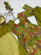 Load image into Gallery viewer, Mehendi Elegant Roman Silk Chanderi Kediya Kurta Set with Dupatta &amp; Palazzo ClothsVilla