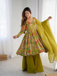 Load image into Gallery viewer, Mehendi Elegant Roman Silk Chanderi Kediya Kurta Set with Dupatta &amp; Palazzo ClothsVilla