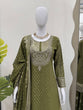 Load image into Gallery viewer, Mehendi Faux Georgette Embroidered Sharara Set with Lace Border Dupatta ClothsVilla