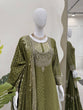 Load image into Gallery viewer, Mehendi Faux Georgette Embroidered Sharara Set with Lace Border Dupatta ClothsVilla