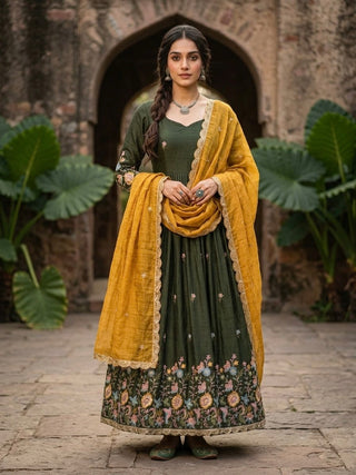Mehendi Fendi Sequins Silk Gown ClothsVilla