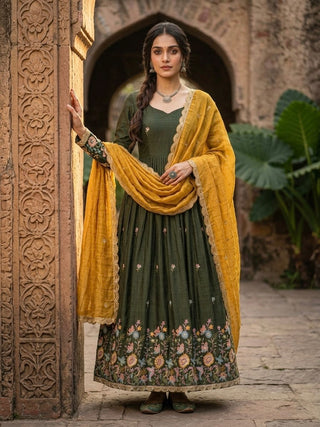 Mehendi Fendi Sequins Silk Gown ClothsVilla