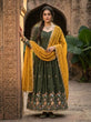 Load image into Gallery viewer, Mehendi Fendi Sequins Silk Gown ClothsVilla