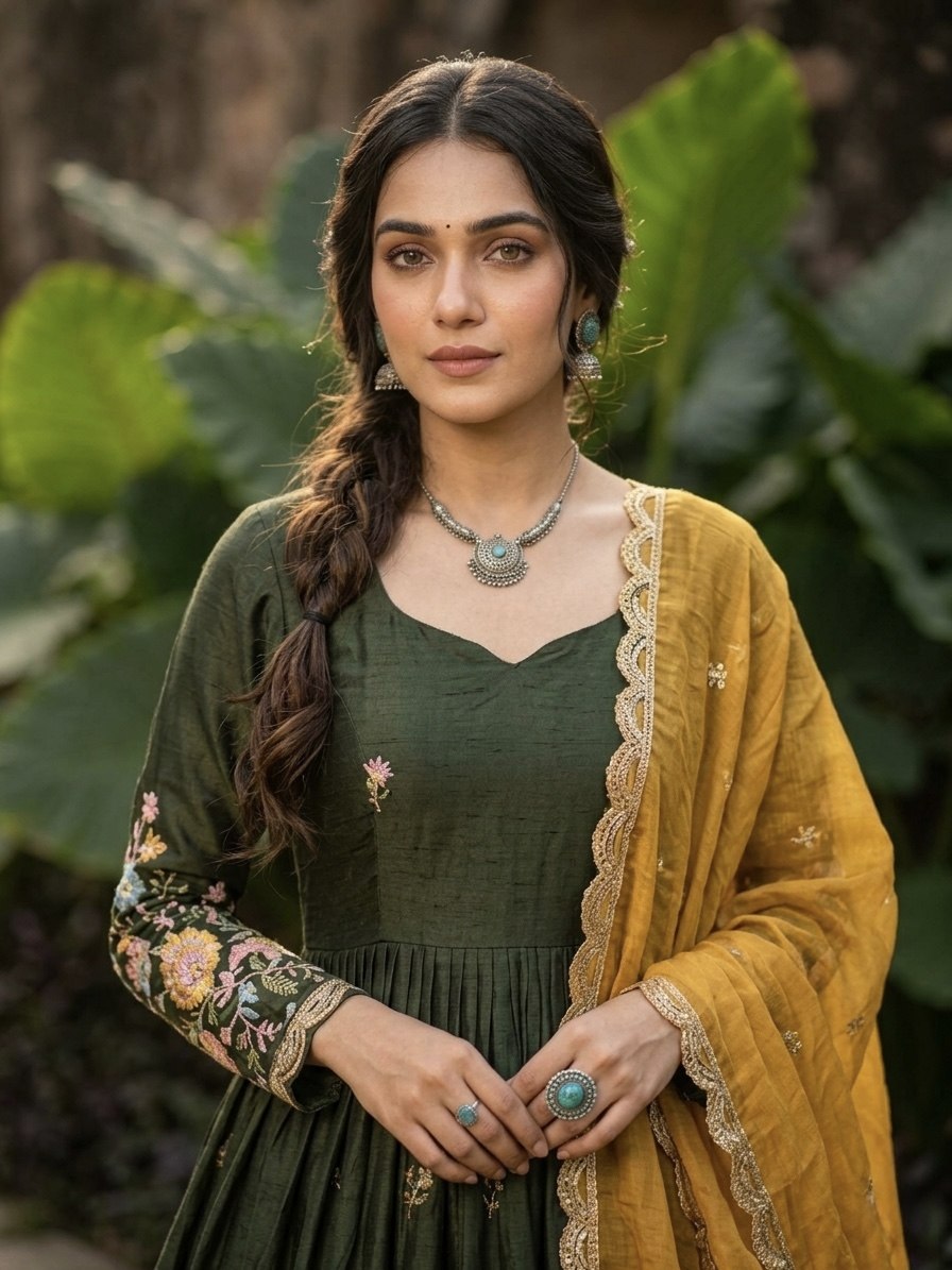 Mehendi Fendi Sequins Silk Gown ClothsVilla