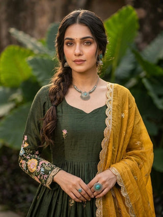 Mehendi Fendi Sequins Silk Gown ClothsVilla