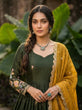 Load image into Gallery viewer, Mehendi Fendi Sequins Silk Gown ClothsVilla