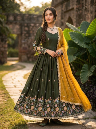 Mehendi Fendi Sequins Silk Gown ClothsVilla