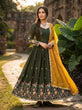 Load image into Gallery viewer, Mehendi Fendi Sequins Silk Gown ClothsVilla