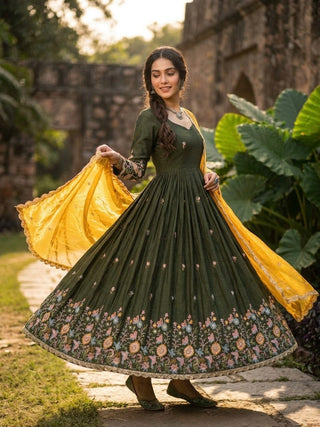 Mehendi Fendi Sequins Silk Gown ClothsVilla