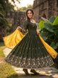 Load image into Gallery viewer, Mehendi Fendi Sequins Silk Gown ClothsVilla