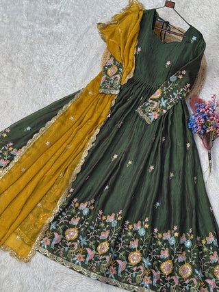 Mehendi Fendi Sequins Silk Gown ClothsVilla