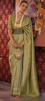 Mehendi Graceful Kanjivaram Silk Blend Saree – Woven Design ClothsVilla