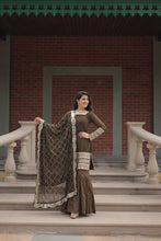 Load image into Gallery viewer, Mehendi Green Premium Designer Readymade Top-Sharara-Dupatta Collection ClothsVilla