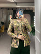 Load image into Gallery viewer, Mehendi Green Viscose Jacquard Kurta Palazzo Set with Weaving Work and Printed Detailing ClothsVilla