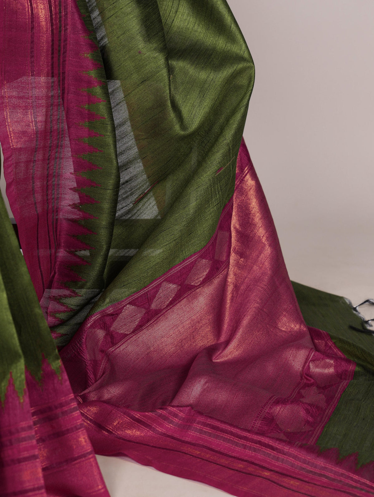 Mehendi Silk Zari Weaving Saree ClothsVilla