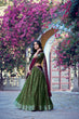 Load image into Gallery viewer, Mehendi Traditional Festive Checks Lehenga Set ClothsVilla