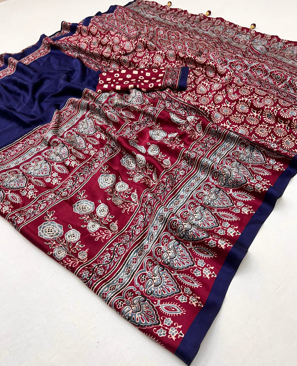 Meherika Elegant Semi Modal Saree for Wedding Functions ClothsVilla