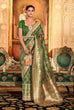 Load image into Gallery viewer, Mehndi Color Weaving Work Organza Saree Clothsvilla