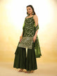 Load image into Gallery viewer, Mehndi Green Georgette Suit with Embroidery and Shantoon Bottom ClothsVilla