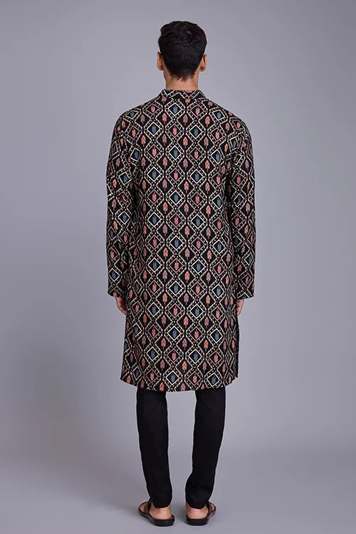 Designer Printed Black Color Kurta for Mens Wear Collection Clothsvilla