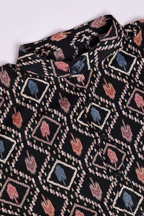 Designer Printed Black Color Kurta for Mens Wear Collection Clothsvilla
