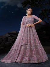Load image into Gallery viewer, Mesmerize in Taupe Exquisite Semi-Stitched Lehenga Choli Set ClothsVilla