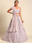 Mesmerizing Lavender Net Lehenga Choli Set with Zari & Sequin Embroidery ClothsVilla