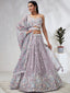 Mesmerizing Mauve Chiffon Lehenga: Sequins & Embroidery Elegance ClothsVilla