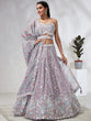 Load image into Gallery viewer, Mesmerizing Mauve Chiffon Lehenga: Sequins &amp; Embroidery Elegance ClothsVilla