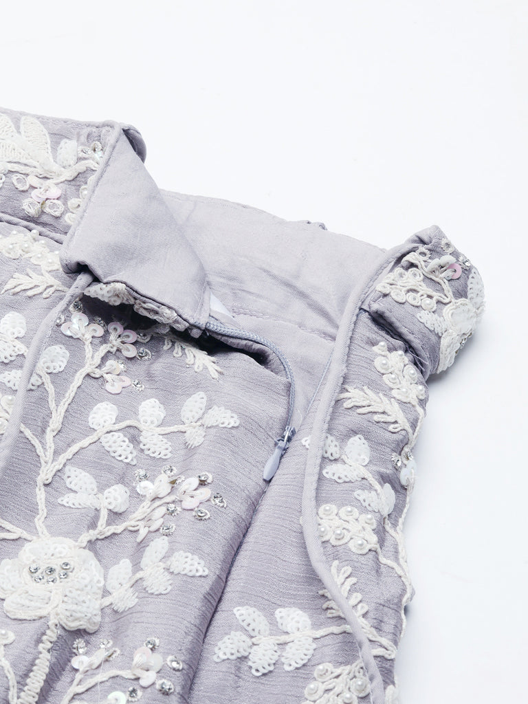 Mesmerizing Mauve Chinon Lehenga - Sequins & Zardozi Embroidery ClothsVilla