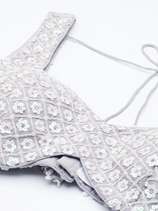 Mesmerizing Mauve Chinon Lehenga - Sequins & Zardozi Embroidery ClothsVilla