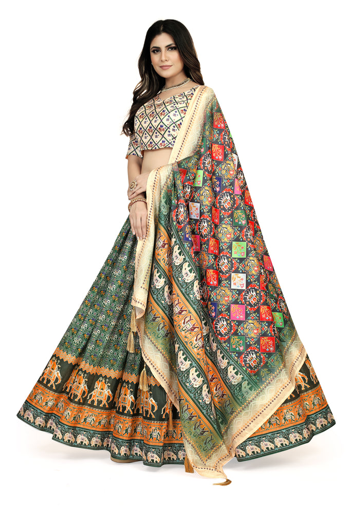 Mesmerizing Multicolor Dola Silk Lehenga Choli - Perfect for Navratri ClothsVilla