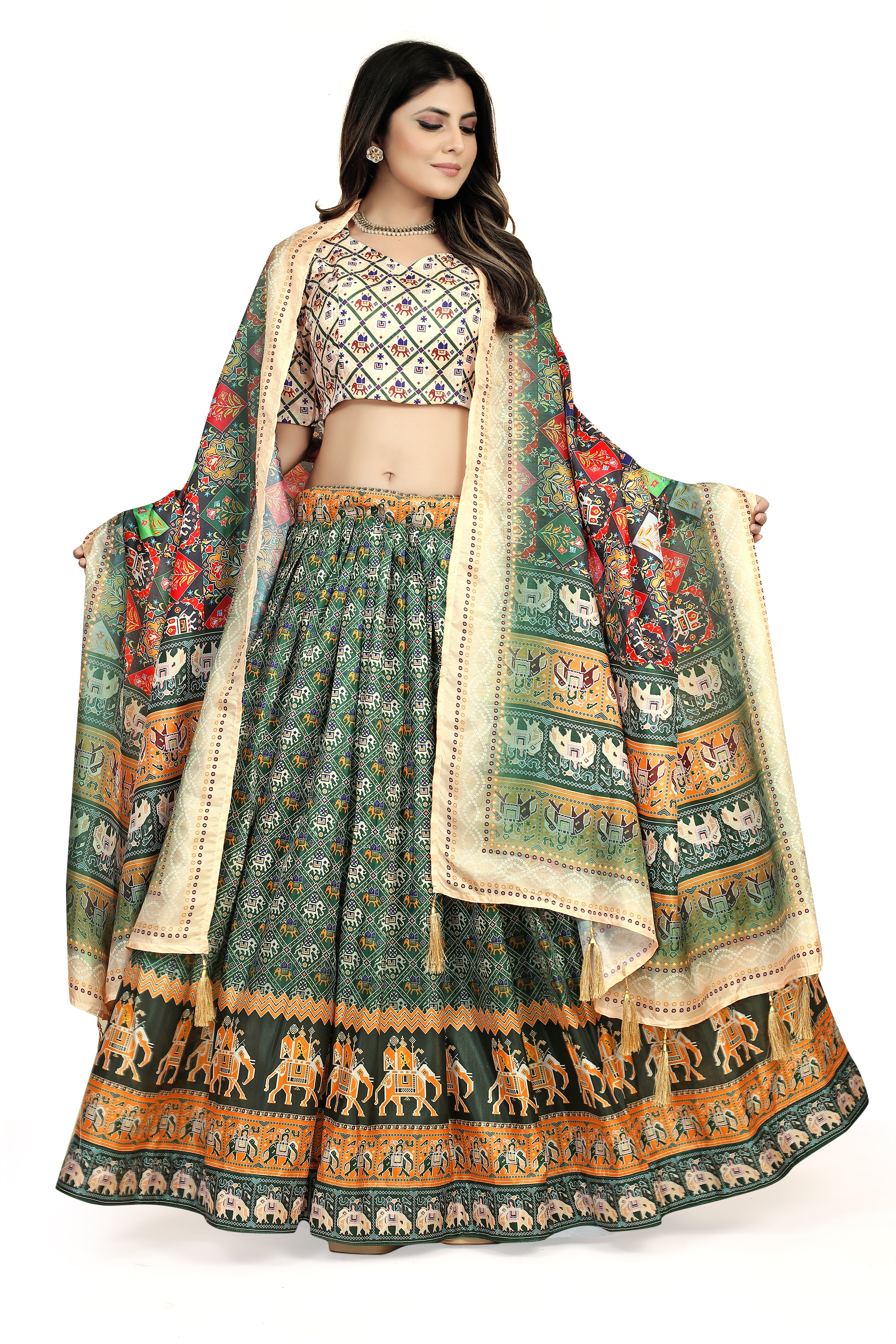 Mesmerizing Multicolor Dola Silk Lehenga Choli - Perfect for Navratri Secondary image