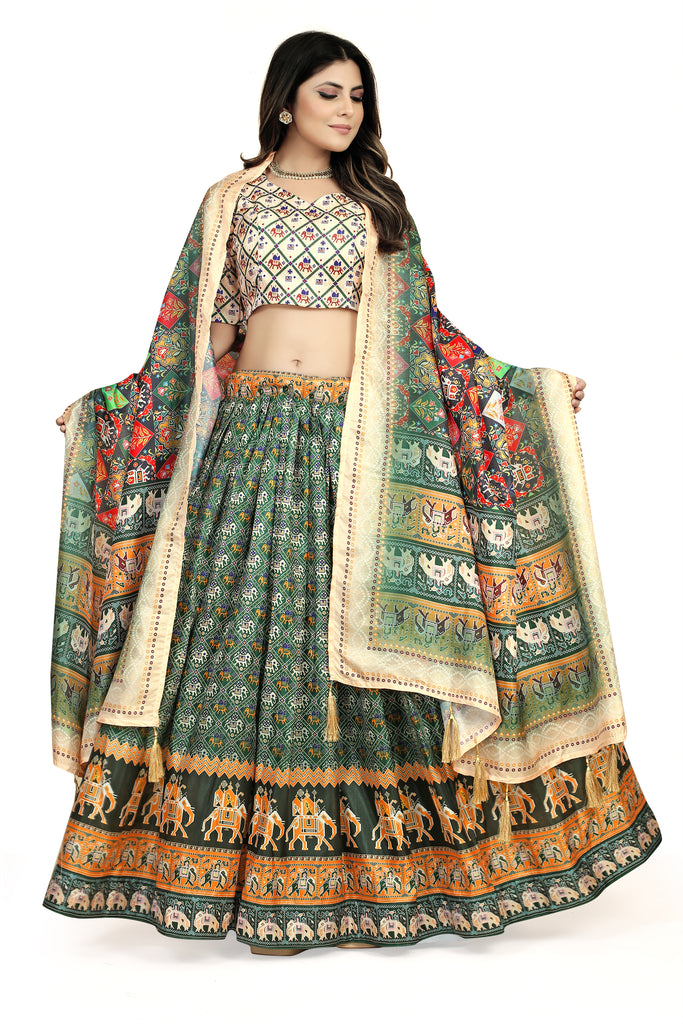 Mesmerizing Multicolor Dola Silk Lehenga Choli - Perfect for Navratri ClothsVilla