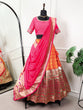 Load image into Gallery viewer, Mesmerizing Orange Paithani Lehenga Choli Handcrafted Elegance for Every Occasion ClothsVilla