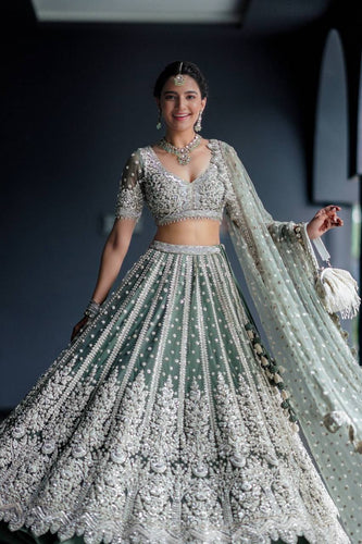 Milky Festive Must-Have Classic Indian Net Lehenga Set ClothsVilla