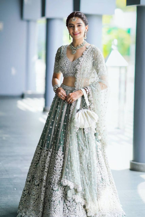 Milky Festive Must-Have Classic Indian Net Lehenga Set ClothsVilla Main image