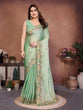 Load image into Gallery viewer, Mint Green Art Silk Saree with Sequins Work ClothsVilla