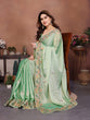 Load image into Gallery viewer, Mint Green Art Silk Saree with Sequins Work ClothsVilla