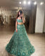 Mint Green Rainbow Sequin Lehenga Choli ClothsVilla