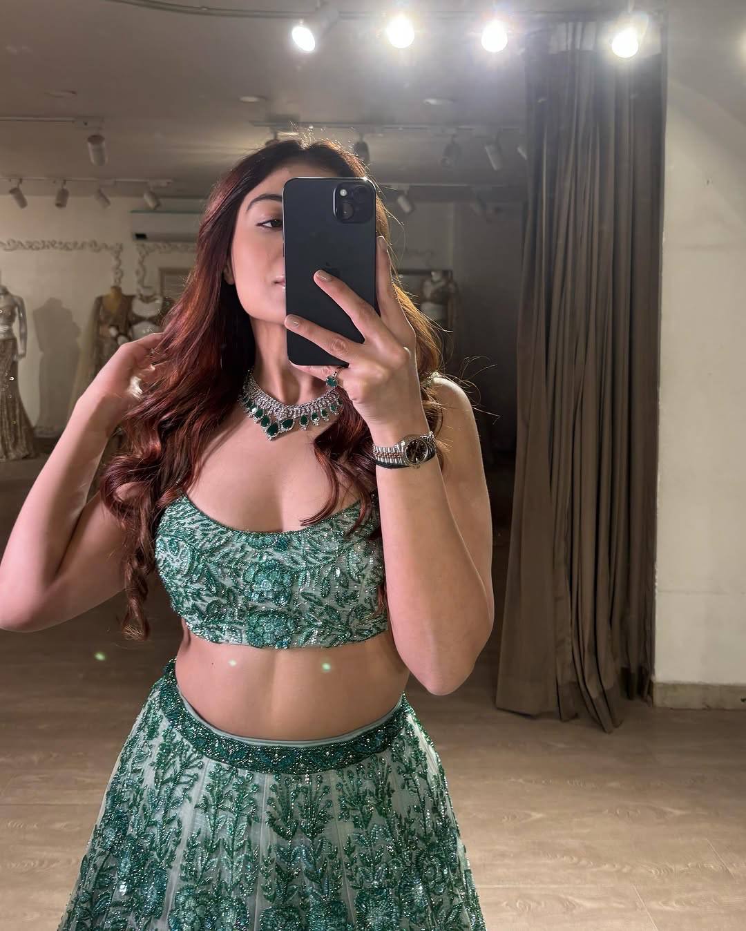 Mint Green Rainbow Sequin Lehenga Choli ClothsVilla